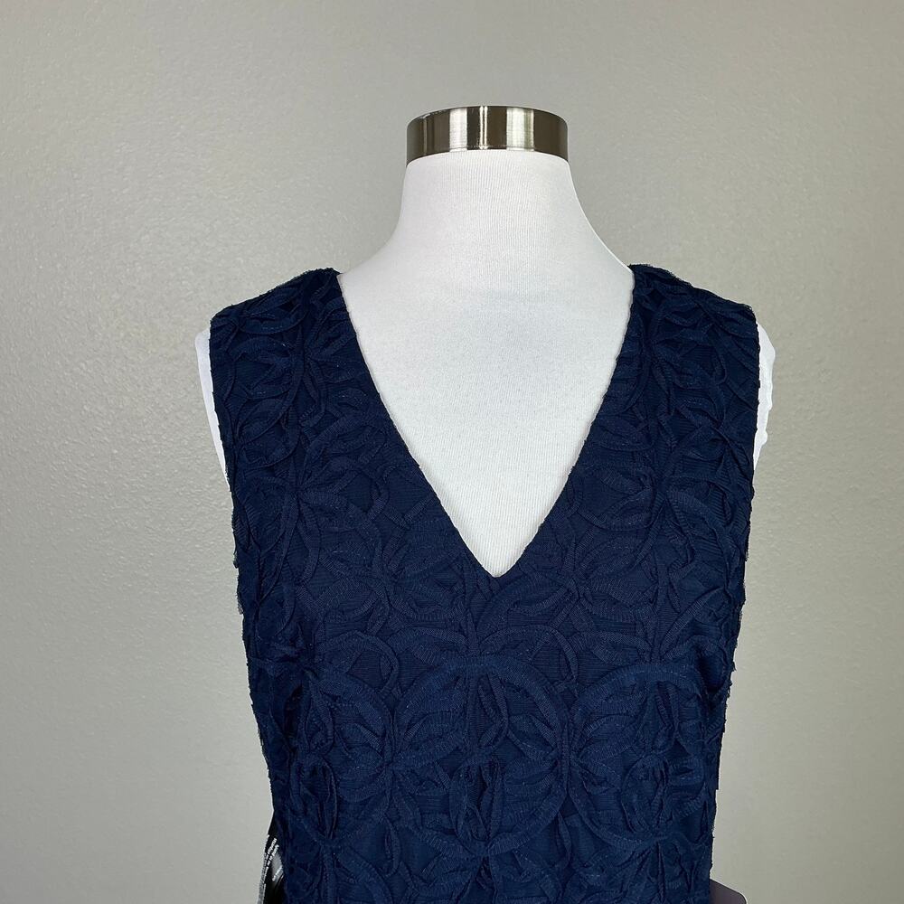 JS Collections Lace and Chiffon Sleeveless Long Evening Gown Blue Size 12 Dress - Picture 8 of 13